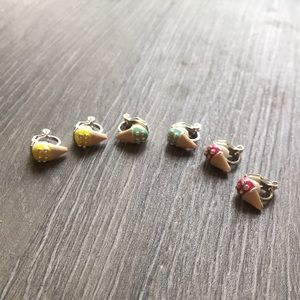 BUNDLE ONLY- 3 pairs clip on icecream earrings